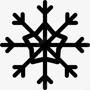 冬天的雪人雪花晶体的形状图标图标