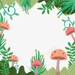 粉色山夏日丛林蘑菇春日植物高清图片