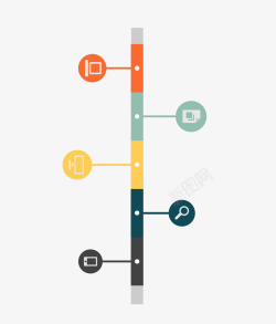 扁平数据竖向时间轴图表装饰图案素材
