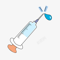 打疫苗插画卡通手绘注射器高清图片
