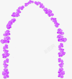 紫色花朵拱形门舞台素材