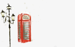 冬天雪季红色电话亭高清图片