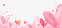 粉色简洁海报粉色爱心装饰高清图片