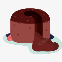 美味巧克力熔岩蛋糕矢量图素材