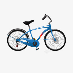 山地车广告手绘蓝色自行车高清图片