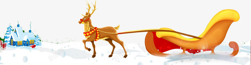 雪地鹿拉雪橇png免抠素材_88icon https://88icon.com 冬天 圣诞节 节日 雪地 雪橇 鹿