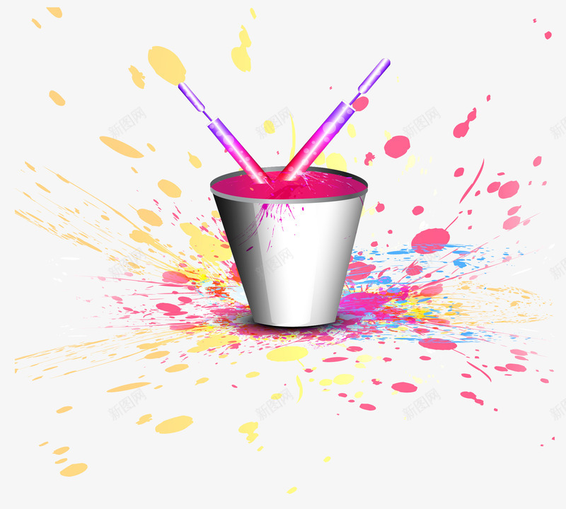 彩色油漆桶png免抠素材_88icon https://88icon.com 油彩 油漆桶 涂鸦油漆 矢量素材 粉色油漆