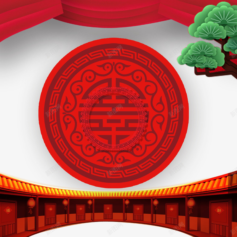 春节png免抠素材_88icon https://88icon.com 2018年 喜庆 囤年货 年货节 庆祝 新年 春节 狗年 背景 装饰 逛街