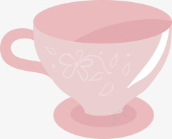 粉色茶杯矢量图素材
