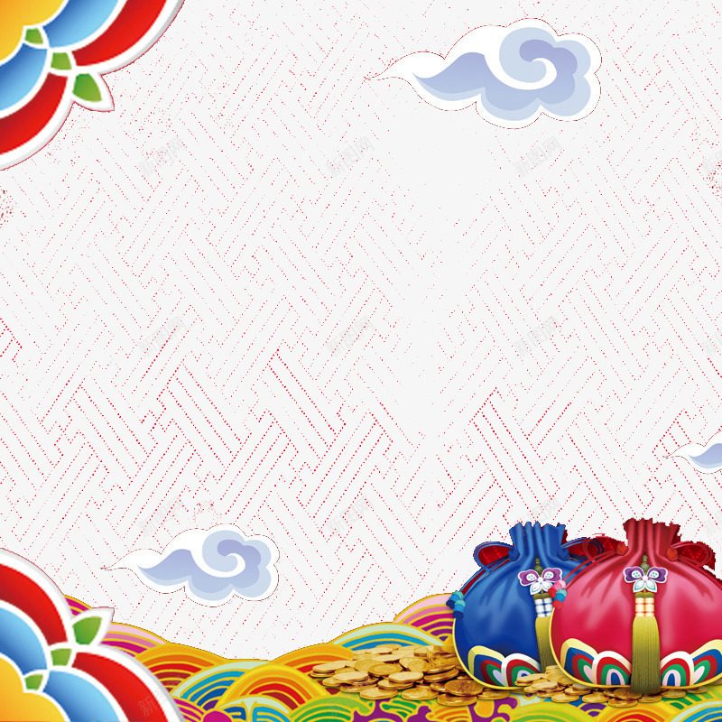 中国风新年福袋png免抠素材_88icon https://88icon.com 中国风 新年 福袋 红色