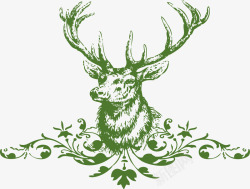 圣诞麋鹿花纹装饰素材