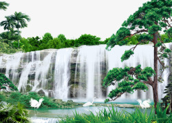 泰山青山绿水画中堂装饰山水画高清图片