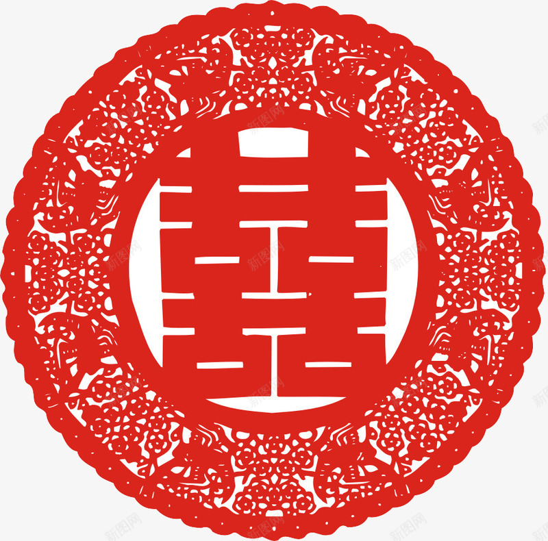 喜字花边png免抠素材_88icon https://88icon.com 双喜免扣 喜字 婚庆 红色 花边