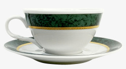 绿杯子碟子茶具素材