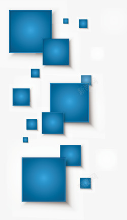蓝色科技方块矢量图素材