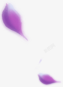 漂浮紫色卡通飞舞花瓣修饰素材