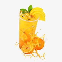 奶茶冰沙果汁橙汁水果果汁饮品组合高清图片