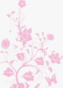 手绘淡雅粉色花朵纹理素材