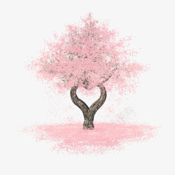 粉色浪漫的花树图素材