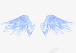 蓝色水晶文本框翅膀高清图片