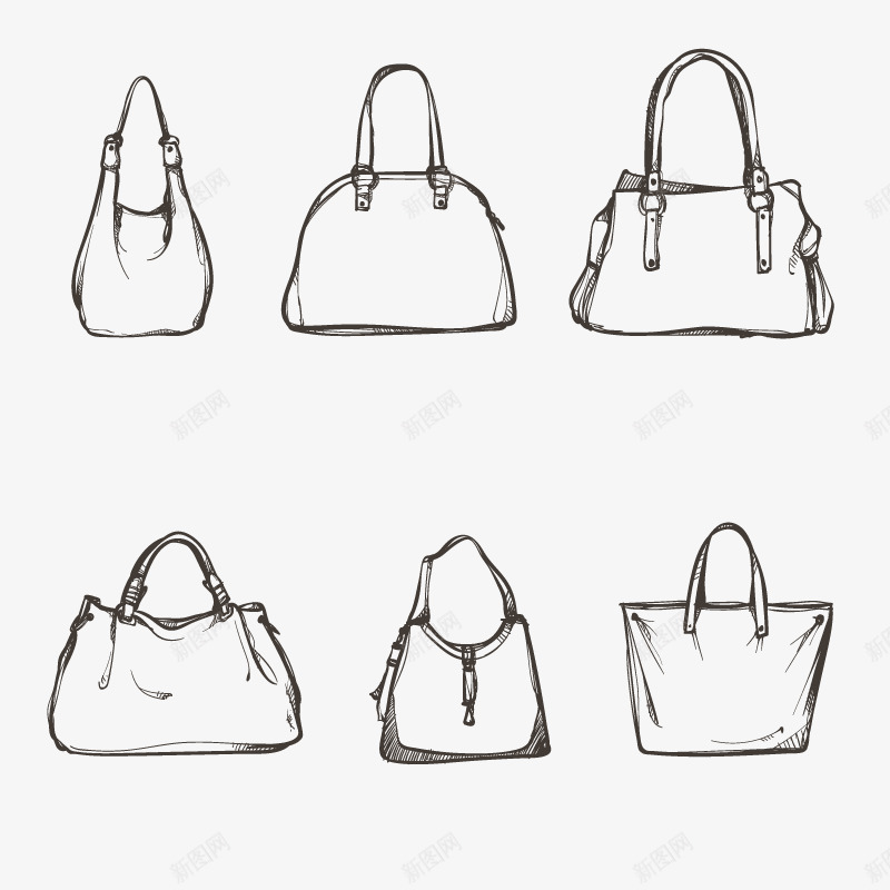 简笔画包包png免抠素材_88icon https://88icon.com 单肩包 女包 女士包包 女性 手提包 手绘 挎包 提包 时尚 皮包 简笔画 素描 背包 购物包