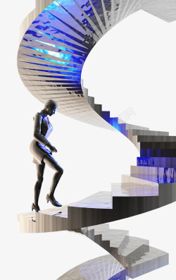科技旋转楼梯空间素材