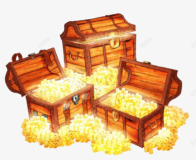 珠宝箱png免抠素材_88icon https://88icon.com 创意 卡通 手绘 箱子 银子