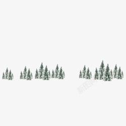 树上积着雪元素雪地上的树木高清图片
