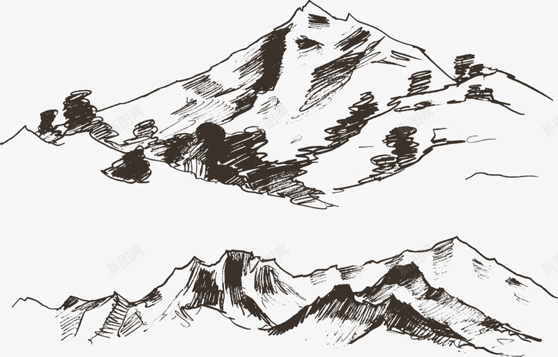 线条高山矢量图ai免抠素材_88icon https://88icon.com 山峰 山版画 山脉 手绘高山 线条山 线条高山 自然风光 矢量图