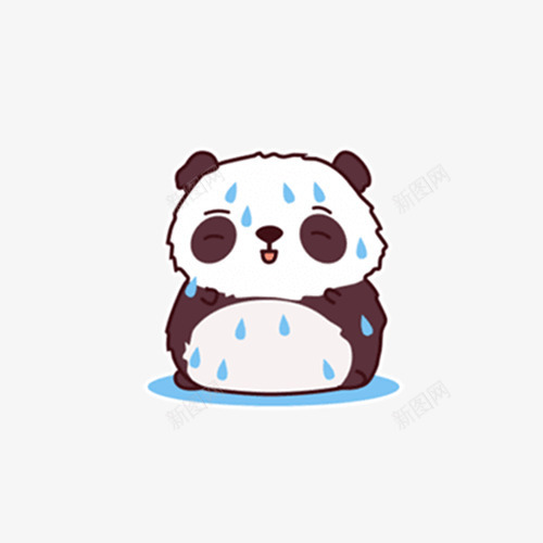 被雨淋的熊猫png免抠素材_88icon https://88icon.com 卡通形象 可怜 可爱 图示 插图 熊猫