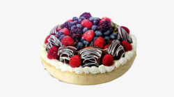 草莓蓝莓桑葚巧克力奶油蛋糕素材