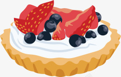 美味草莓蓝莓蛋糕派矢量图素材