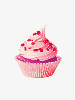 手绘奶油蛋糕手绘粉色奶油蛋糕高清图片
