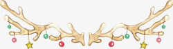 水彩鹿角水彩鹿角圣诞标题框矢量图高清图片