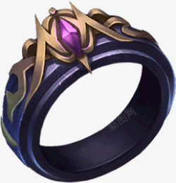 紫宝石戒指游戏古风手绘素材