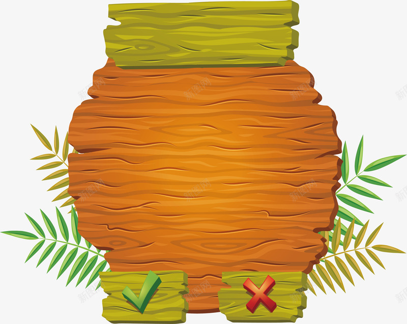圆形木板标题框png免抠素材_88icon https://88icon.com 木板 木板标题框 木板框 矢量png 确认框 选择
