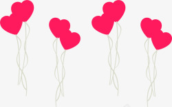 情人节红色爱心气球素材