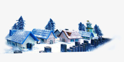 雪后的房子雪后冬天里的小村庄高清图片