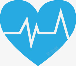 蓝色波形心形素材