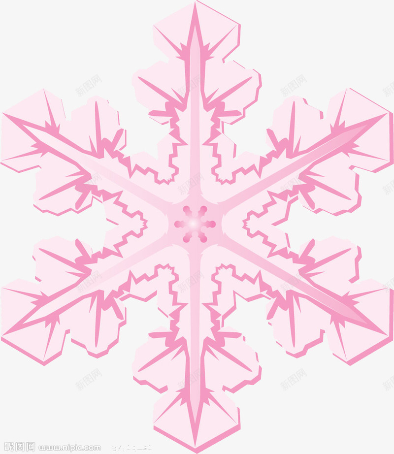 粉色雪花形状png免抠素材_88icon https://88icon.com 冬天 卡通 粉嫩 规则形状