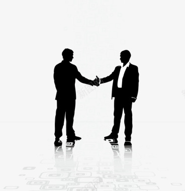 商务插图两人握手剪影插图图标图标