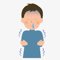 感冒鼻塞一个感冒的小孩子不舒服矢量图高清图片