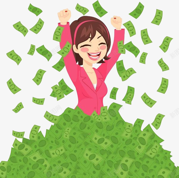 理财赚钱png免抠素材_88icon https://88icon.com 卡通人物数钱 卡通手绘 开心 装饰 金融理财 钱币