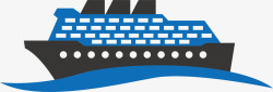 夜晚的游轮矢量图素材