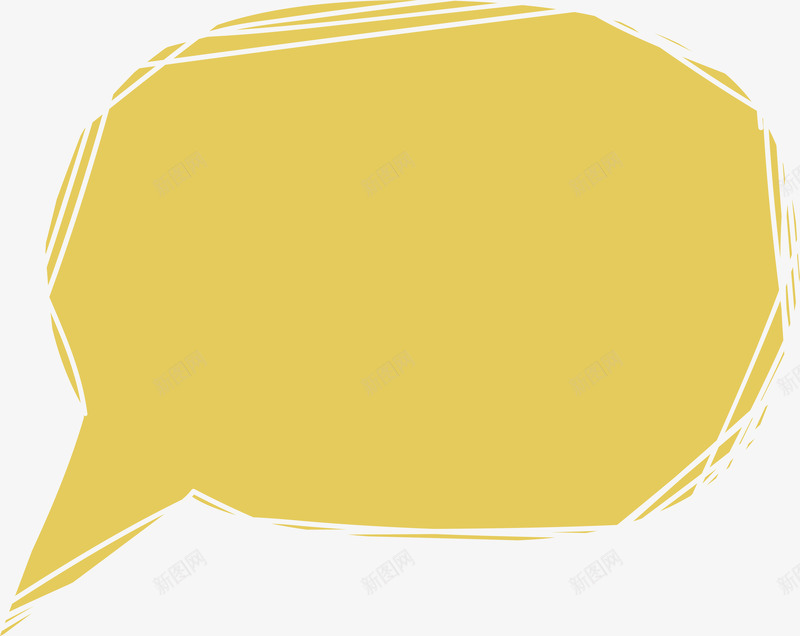 黄色手绘对话气泡png免抠素材_88icon https://88icon.com 促销标签 对话框 对话气泡 矢量png 黄色对话框 黄色气泡