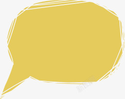 黄色手绘对话气泡素材
