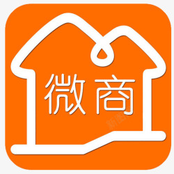 logo框微商橙色方形标志图标高清图片