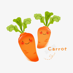 天然绿色食品卡通红心萝卜素菜高清图片