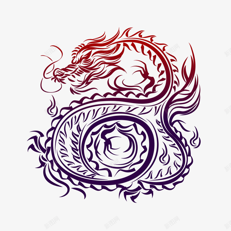 中国龙贴纸文身矢量图eps免抠素材_88icon https://88icon.com 中国龙 矢量素材 纹理 纹身 贴纸 矢量图