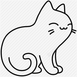 猫咪贴纸手绘贴纸温顺的小猫咪高清图片